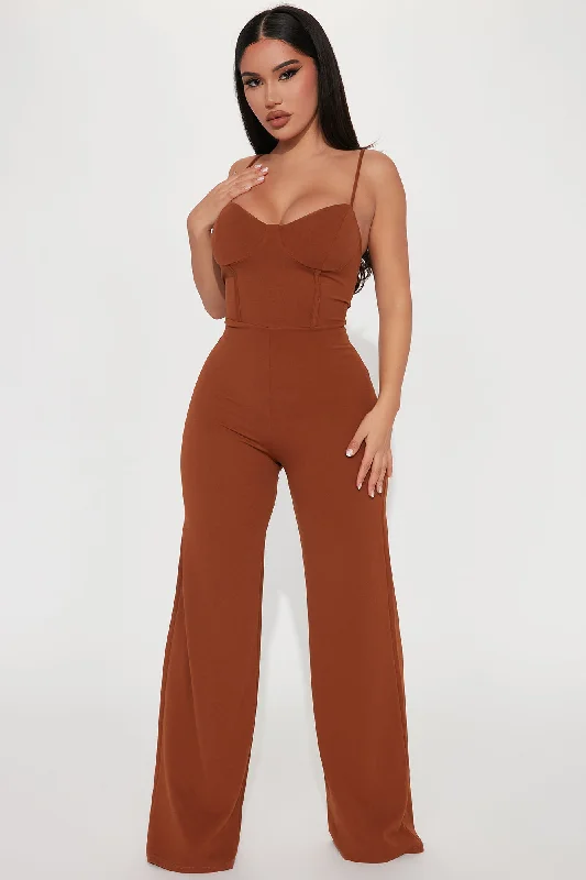 Taking Notes Jumpsuit - Mocha