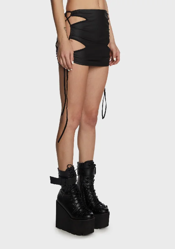 Took The Night Lace-Up Mini Skirt