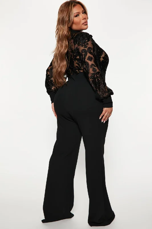 Touch Of Lace Jumpsuit - Black