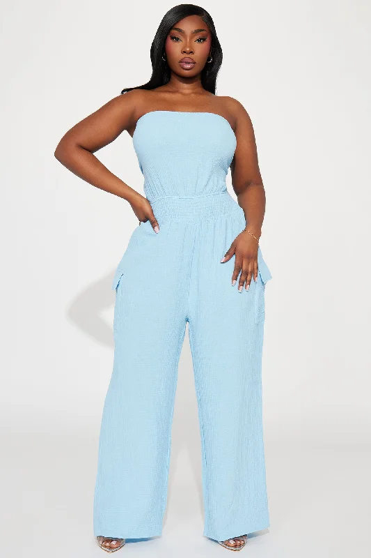 Tulum Mami Gauze Jumpsuit - Blue