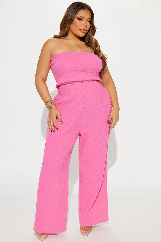 Tulum Mami Gauze Jumpsuit - Rose