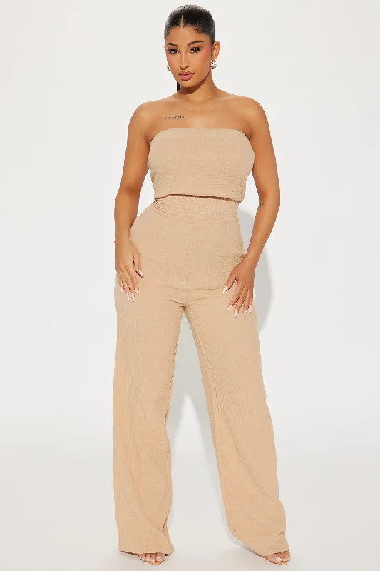 Tulum Mami Gauze Jumpsuit - Taupe