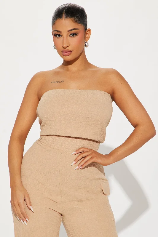 Tulum Mami Gauze Jumpsuit - Taupe