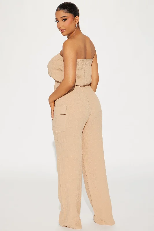 Tulum Mami Gauze Jumpsuit - Taupe