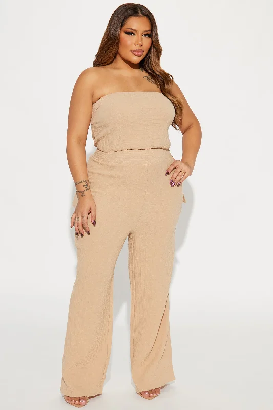 Tulum Mami Gauze Jumpsuit - Taupe