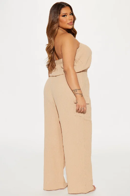 Tulum Mami Gauze Jumpsuit - Taupe