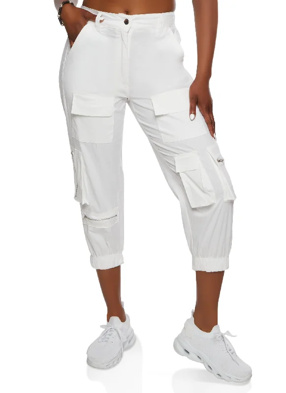 Zip Pocket Capri Cargo Pants