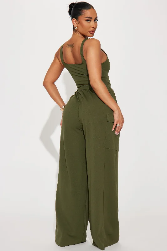 Willow Cargo Jumpsuit - Olive