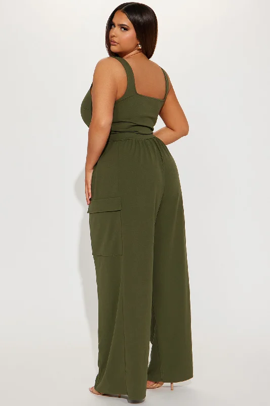 Willow Cargo Jumpsuit - Olive