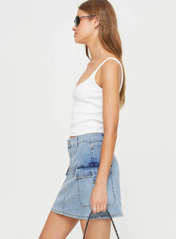 Winthrop Denim Mini Skirt Mid Wash