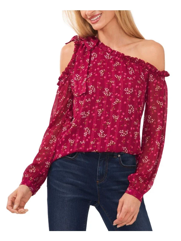 Womens Metallic Floral Blouse