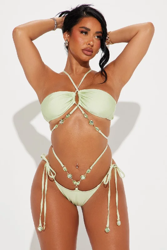 Adalina Crystals 2 Piece Bandeau Bikini - Green