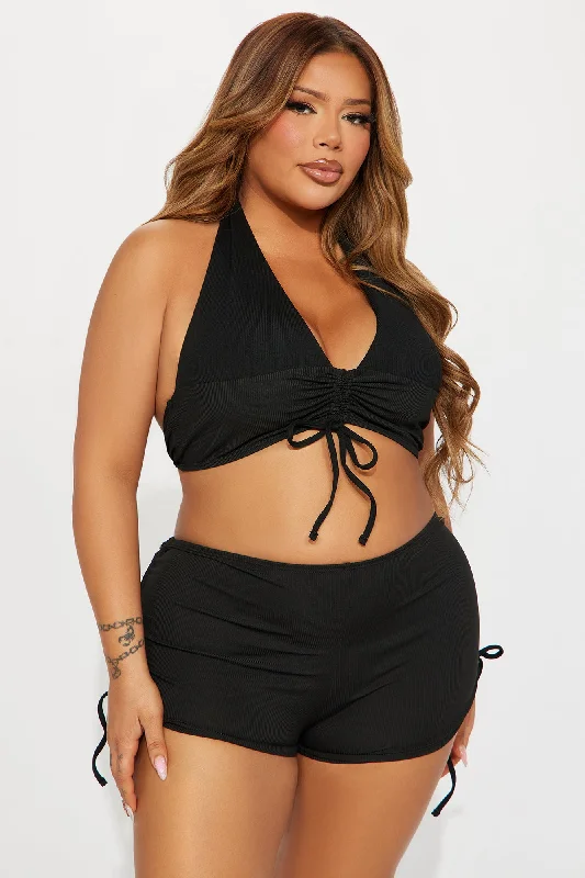 Andi 2 Piece Boyshort Bikini - Black