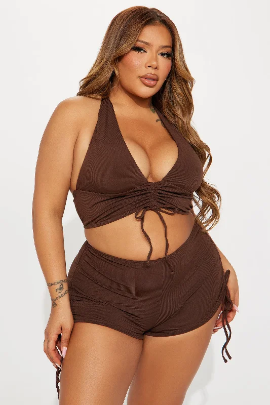 Andi 2 Piece Boyshort Bikini - Brown