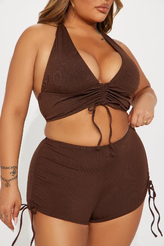 Andi 2 Piece Boyshort Bikini - Brown