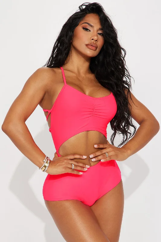 Anya Cut Out 1 Piece Swimsuit - Hot Pink