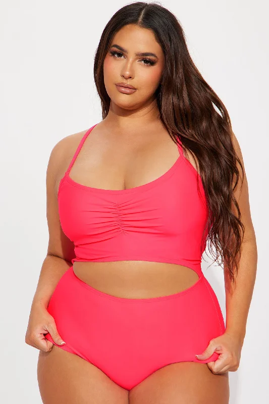 Anya Cut Out 1 Piece Swimsuit - Hot Pink