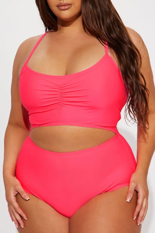 Anya Cut Out 1 Piece Swimsuit - Hot Pink