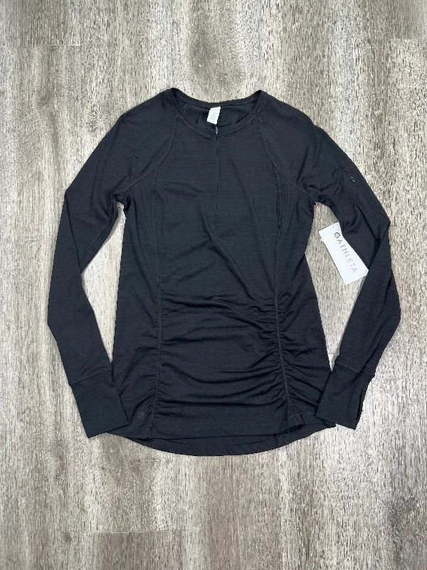 Black Athletic Top Long Sleeve Crewneck Athleta, Size S