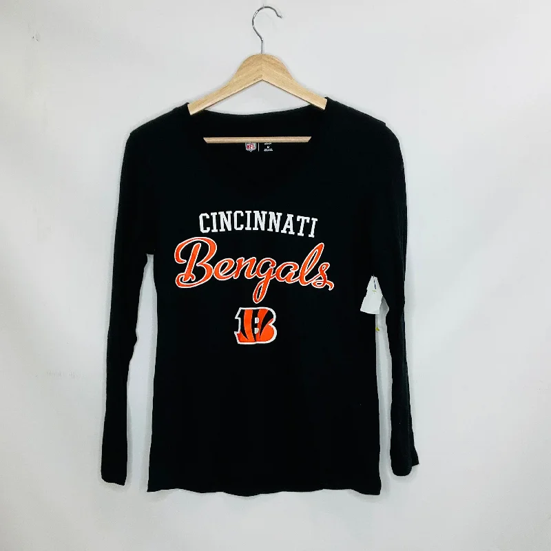 Black Athletic Top Long Sleeve Crewneck Nfl, Size M