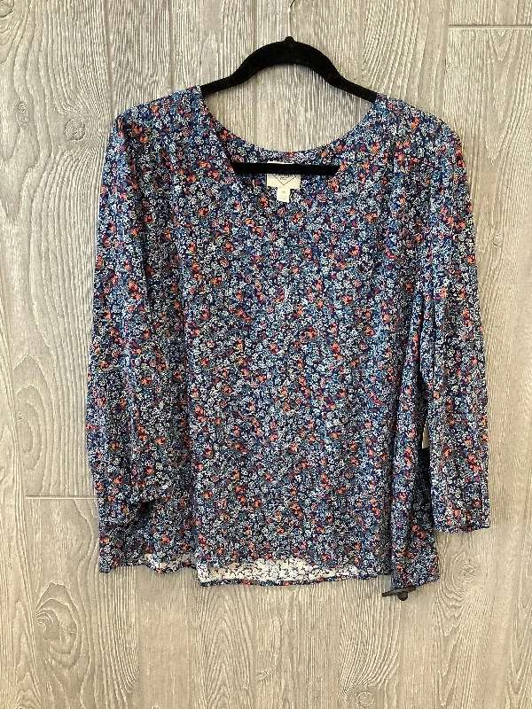 Blue Blouse Long Sleeve St Johns Bay, Size Xl