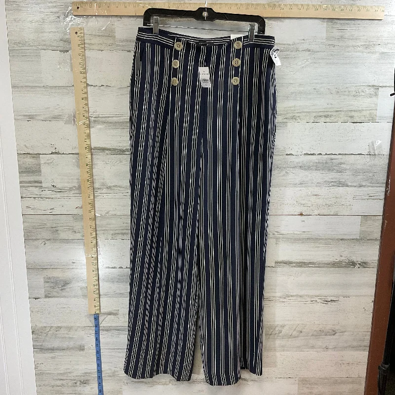 Blue & White Pants Wide Leg Ann Taylor, Size 10