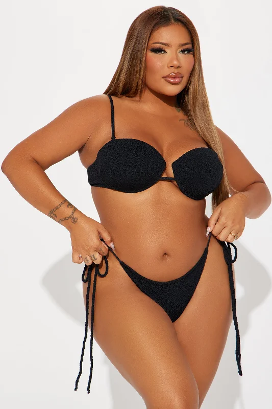 Catrina Underwire 3 Piece Boyshort Bikini - Black