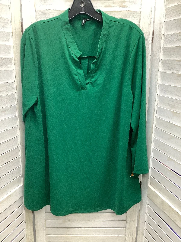 Green Blouse Long Sleeve Clothes Mentor, Size Xl