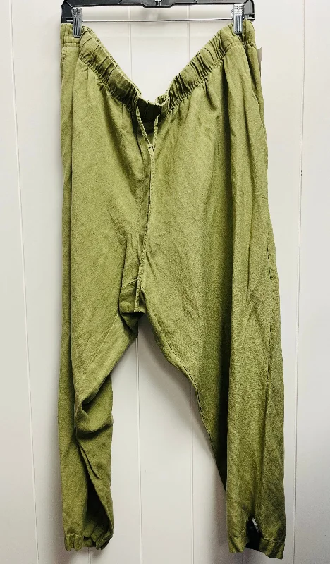 Green Pants Linen A New Day, Size 2x