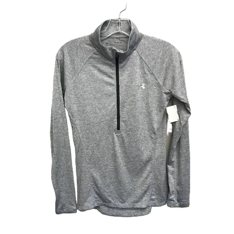 Grey Athletic Top Long Sleeve Collar By Under Armour, Size: Xs