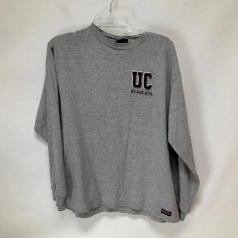 Grey Athletic Top Long Sleeve Crewneck Clothes Mentor, Size M