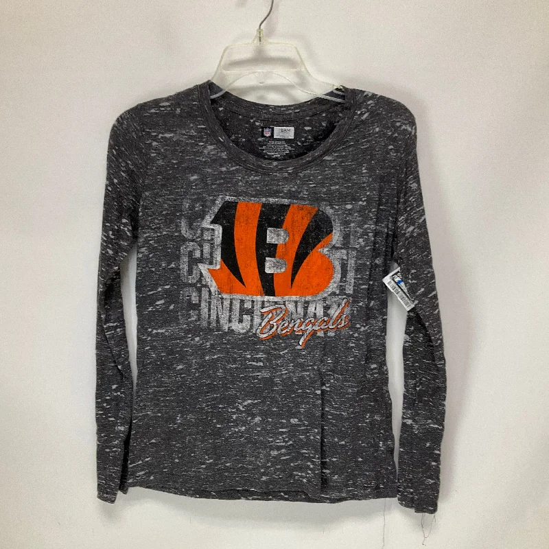 Grey Athletic Top Long Sleeve Crewneck Nfl, Size L