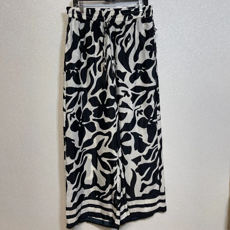 Pants Palazzo By Catherine Malandrino In Black White, Size: L