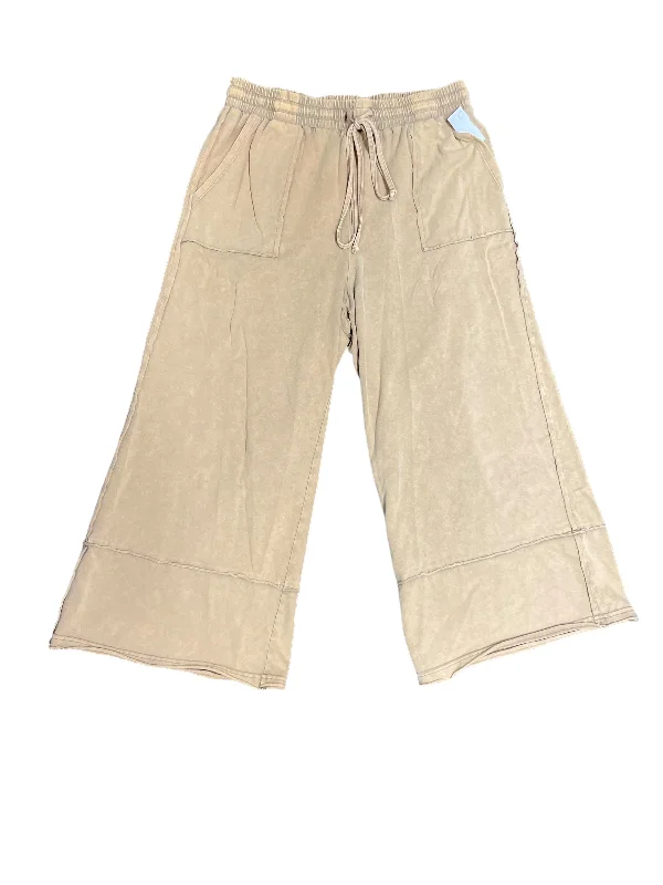 Pants Wide Leg By Cmc In Tan, Size: L