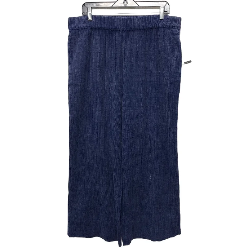 Pants Wide Leg By Wonderly In Blue, Size: Xl