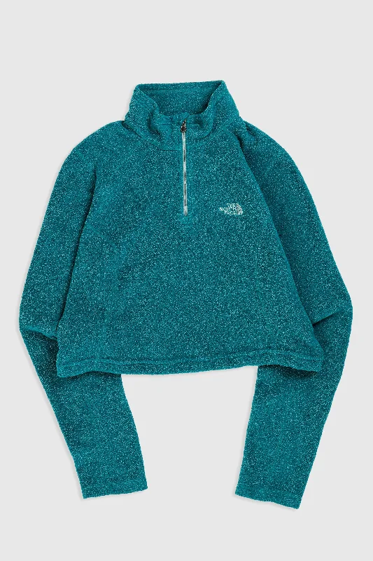 Rework North Face Crop Fleece Sweater - M