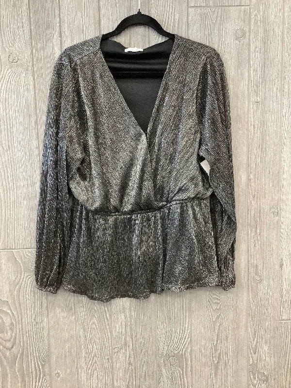 Silver Blouse Long Sleeve Maurices, Size 1x