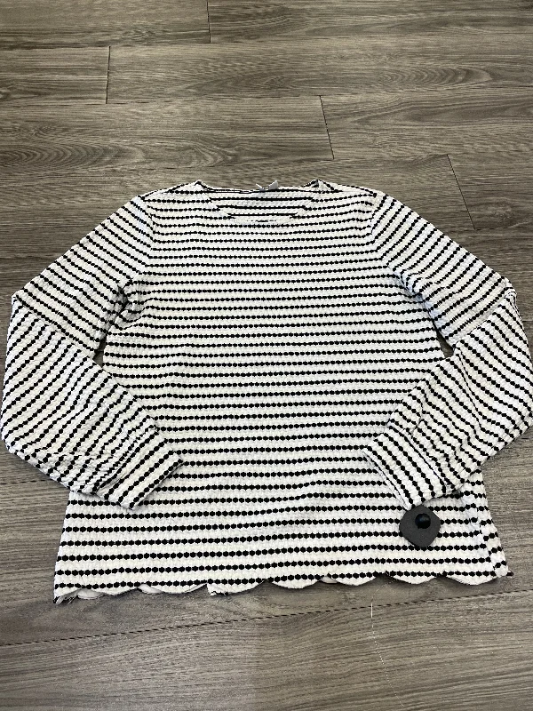 Striped Pattern Blouse Long Sleeve Elle, Size M