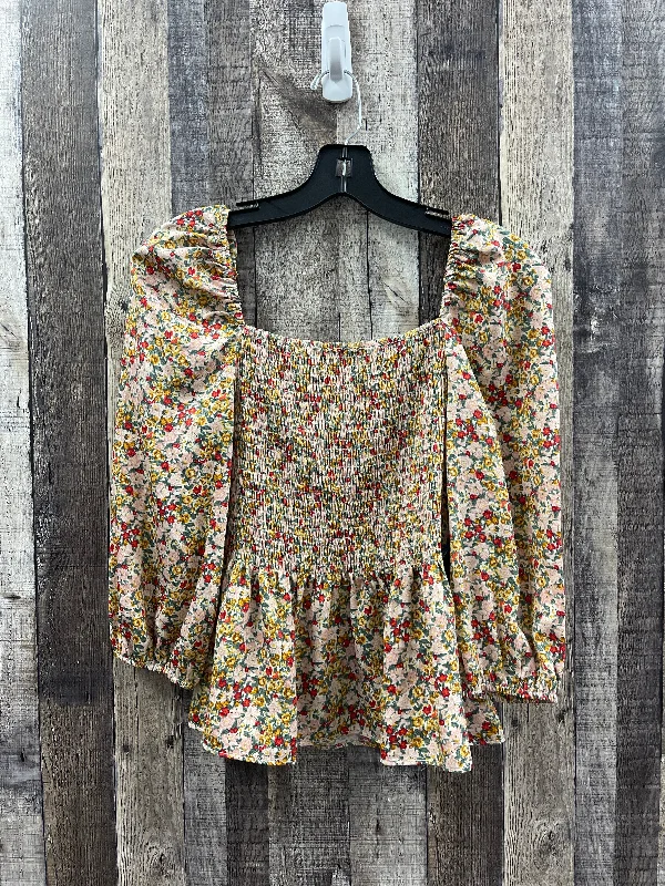 Top Long Sleeve By Buddy Love In Floral Print, Size: S