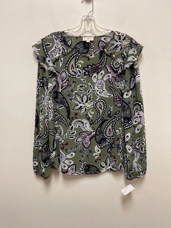 Top Long Sleeve By Loft In Green, Size: M