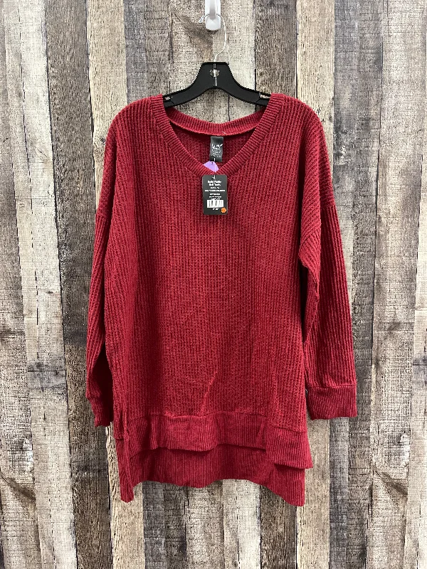 Tunic Long Sleeve By Cme In Red, Size: Xl