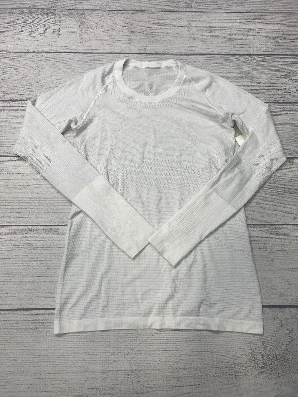 White Athletic Top Long Sleeve Crewneck Lululemon, Size M