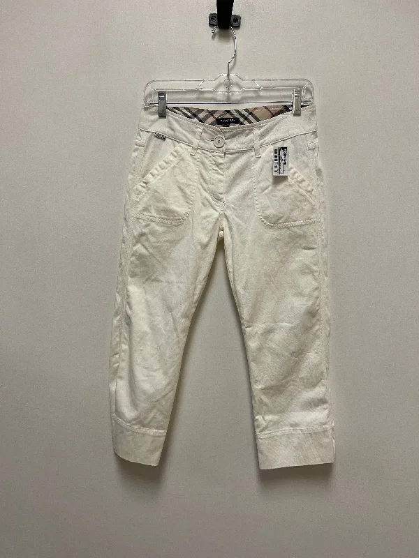 White Pants Designer Burberry, Size 6