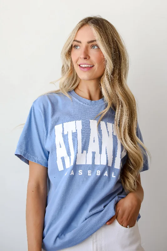 Light Blue Atlanta Baseball Tee