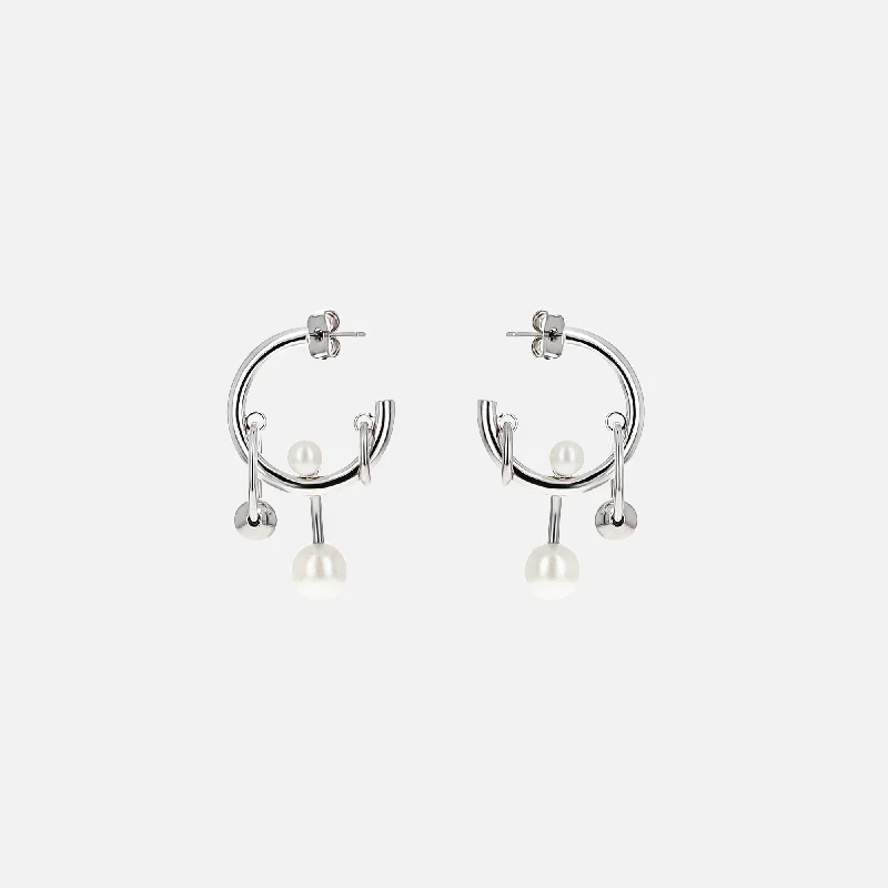 Justine Clenquet Chase Earrings - Palladium