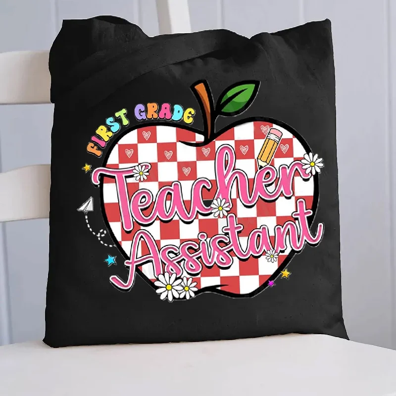 Personalized Grade Teacher Assistant Tote Bag