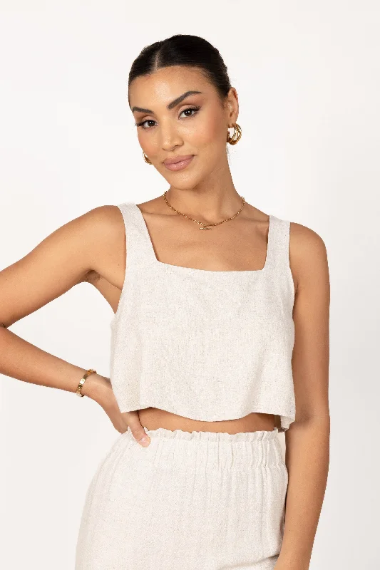 Eleanor Cropped Top - Beige