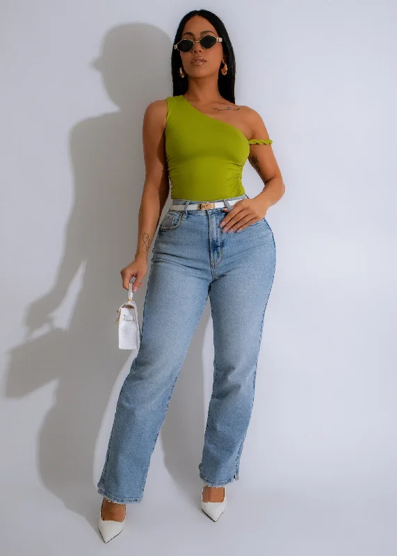 Twisted Harmony Ruched Crop Top Green