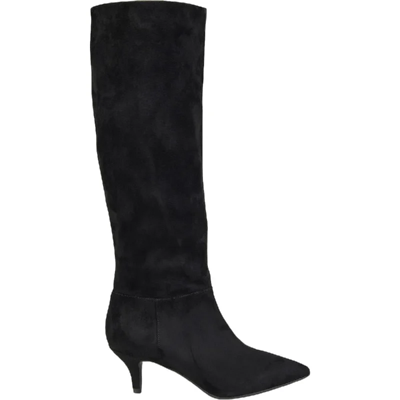 Vellia Womens Wide Calf Pointed Toe Knee-High Boots