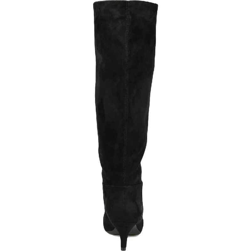 Vellia Womens Wide Calf Pointed Toe Knee-High Boots